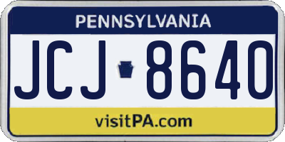 PA license plate JCJ8640