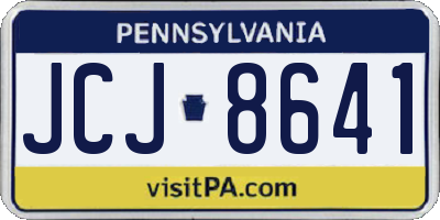 PA license plate JCJ8641