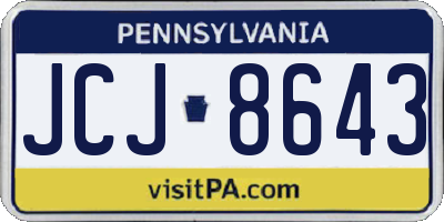 PA license plate JCJ8643