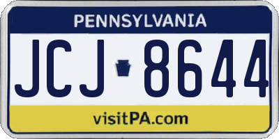 PA license plate JCJ8644