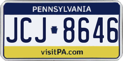PA license plate JCJ8646