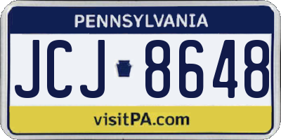 PA license plate JCJ8648