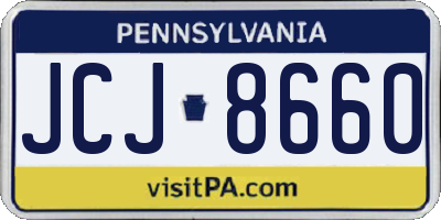 PA license plate JCJ8660