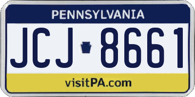 PA license plate JCJ8661