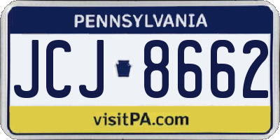 PA license plate JCJ8662