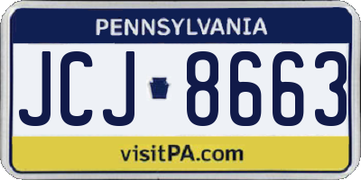 PA license plate JCJ8663