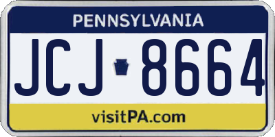 PA license plate JCJ8664