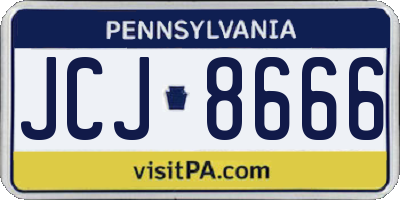 PA license plate JCJ8666
