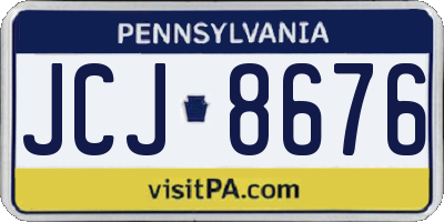 PA license plate JCJ8676