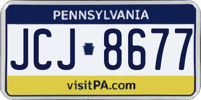 PA license plate JCJ8677