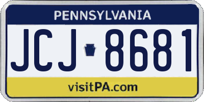 PA license plate JCJ8681