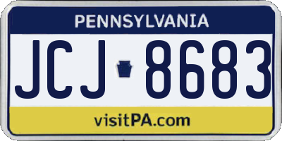 PA license plate JCJ8683