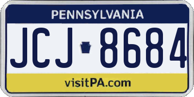 PA license plate JCJ8684