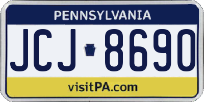 PA license plate JCJ8690
