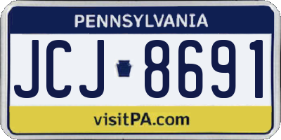 PA license plate JCJ8691