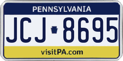 PA license plate JCJ8695