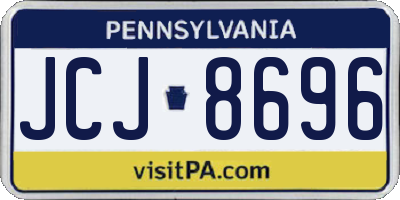 PA license plate JCJ8696