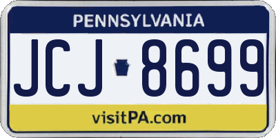 PA license plate JCJ8699