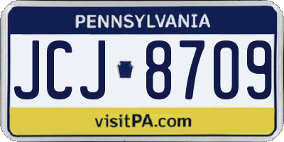 PA license plate JCJ8709
