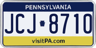 PA license plate JCJ8710