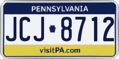 PA license plate JCJ8712