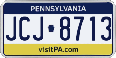 PA license plate JCJ8713