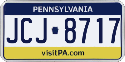 PA license plate JCJ8717