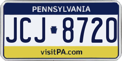 PA license plate JCJ8720