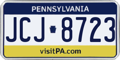 PA license plate JCJ8723