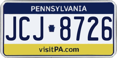 PA license plate JCJ8726