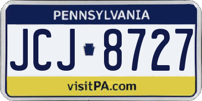 PA license plate JCJ8727