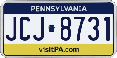 PA license plate JCJ8731