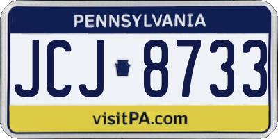 PA license plate JCJ8733