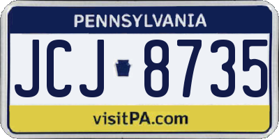 PA license plate JCJ8735