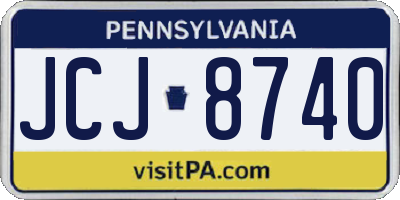 PA license plate JCJ8740