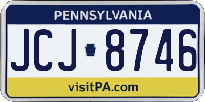 PA license plate JCJ8746
