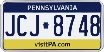 PA license plate JCJ8748