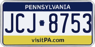 PA license plate JCJ8753