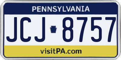 PA license plate JCJ8757