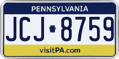 PA license plate JCJ8759