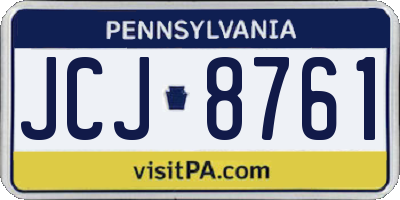 PA license plate JCJ8761