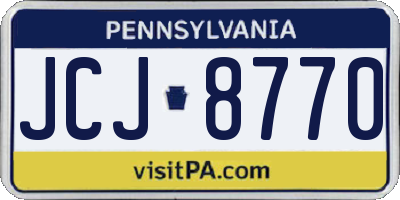 PA license plate JCJ8770