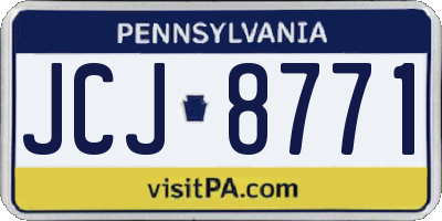 PA license plate JCJ8771