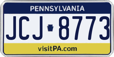 PA license plate JCJ8773