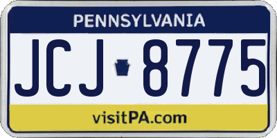 PA license plate JCJ8775