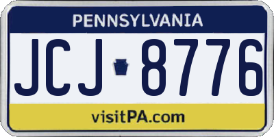 PA license plate JCJ8776