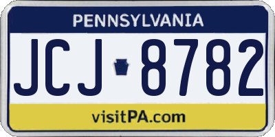 PA license plate JCJ8782