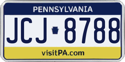 PA license plate JCJ8788