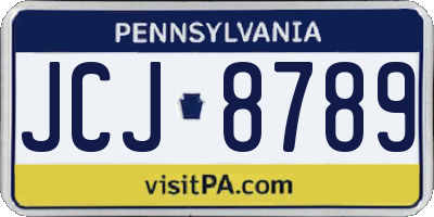 PA license plate JCJ8789