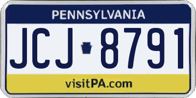 PA license plate JCJ8791